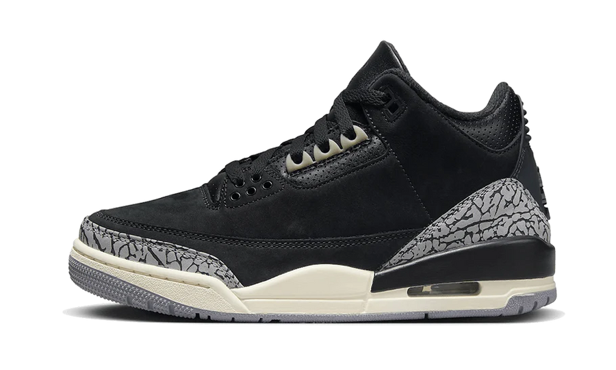 Air Jordan Air Jordan 3 Retro Off Noir szaro-czarny - widok główny z boku | Saturaise.com