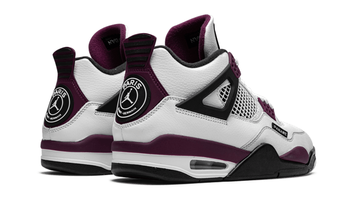 Buty Air Jordan Air Jordan 4 PSG Neutral Grey Bordeaux - widok z przodu - Rozmiary EU