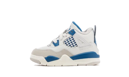 Air Jordan Air Jordan 4 Retro Military Blue (2024) Bébé (TD) biało-pomarańczowy - widok główny z boku | Saturaise.com