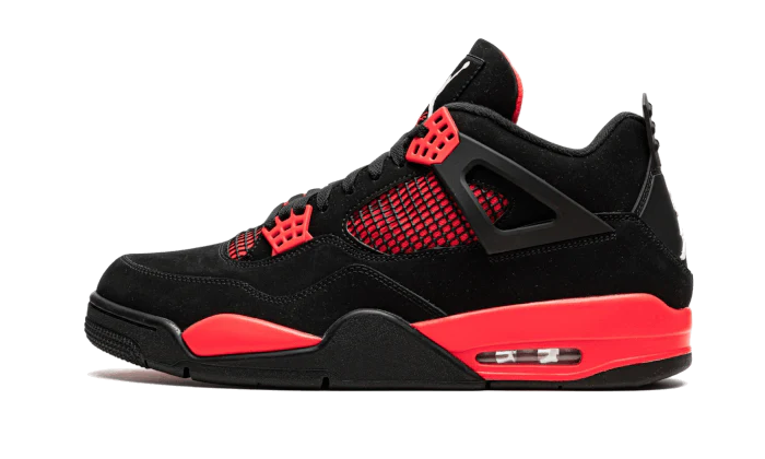 Air Jordan Air Jordan 4 Retro Red Thunder czarny-biały - widok główny z boku | Saturaise.com