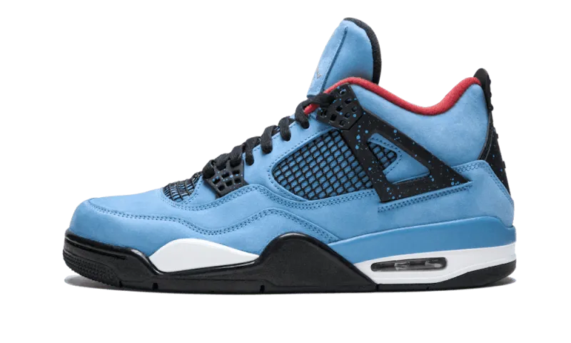 Air Jordan Air Jordan 4 Retro Travis Scott Cactus Jack niebiesko-biały - widok główny z boku | Saturaise.com