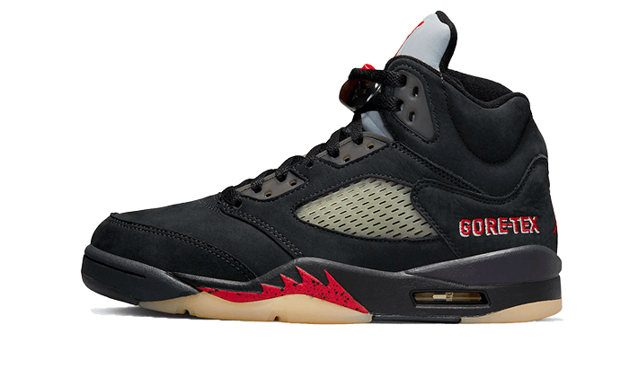 Air Jordan Air Jordan 5 Retro Gore-Tex Off-Noir czarny-czerwony - widok główny z boku | Saturaise.com