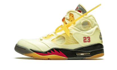 Air Jordan Air Jordan 5 Retro Off-White Sail biało-pomarańczowy - widok główny z boku | Saturaise.com