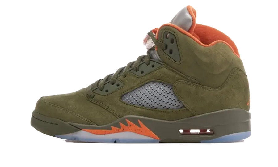 Air Jordan Air Jordan 5 Retro Olive zielony-pomarańczowy - widok główny z boku | Saturaise.com