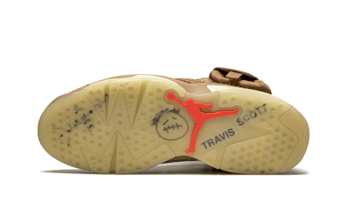 100% Oryginalne Air Jordan 6 Retro Travis Scott British Khaki - widok z tyłu - 1915.00 PLN