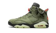 Air Jordan Air Jordan 6 Travis Scott Medium Olive brązowo-biały - widok główny z boku | Saturaise.com