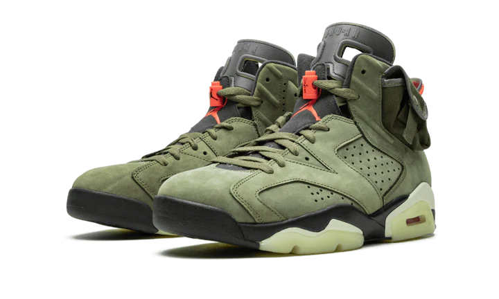 Kup oryginalne Air Jordan 6 Travis Scott Medium Olive - widok z drugiego boku - Sneakersy