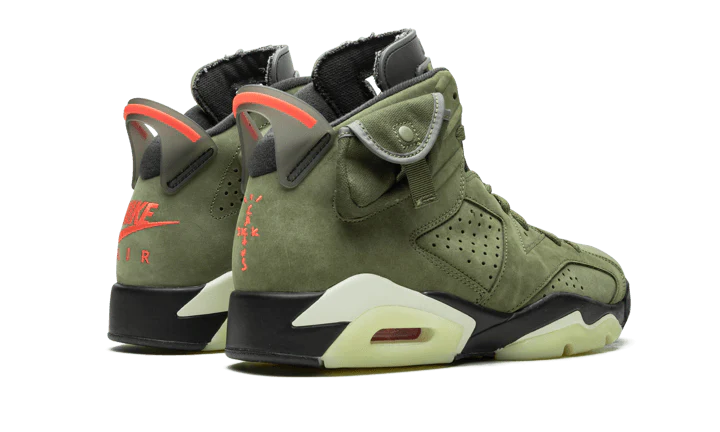 Buty Air Jordan Air Jordan 6 Travis Scott Medium Olive - widok z przodu - Rozmiary EU