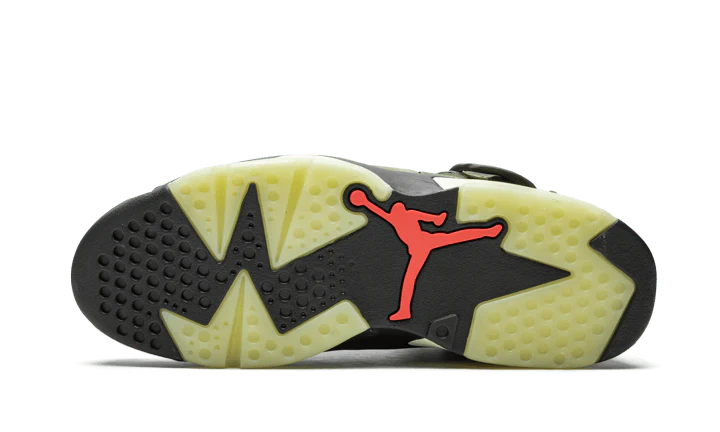100% Oryginalne Air Jordan 6 Travis Scott Medium Olive - widok z tyłu - 1999.00 PLN