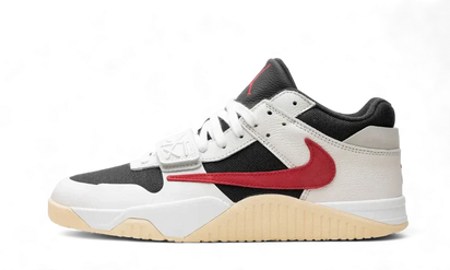 Air Jordan Air Jordan Jumpman Jack TR Travis Scott University Red brązowo-biały - widok główny z boku | Saturaise.com