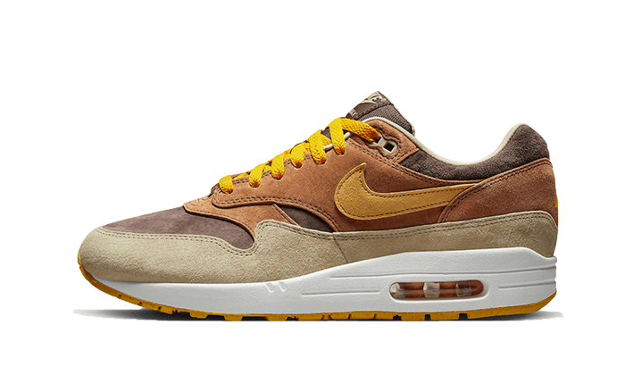Nike Air Max 1 PRM Duck Pecan żółty-brązowy - widok główny z boku | Saturaise.com