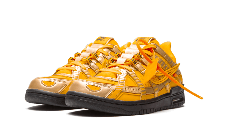Kup oryginalne Air Rubber Dunk Off-White University Gold - widok z drugiego boku - Sneakersy