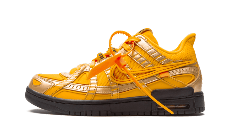 Off White Air Rubber Dunk Off-White University Gold biało-pomarańczowy - widok główny z boku | Saturaise.com