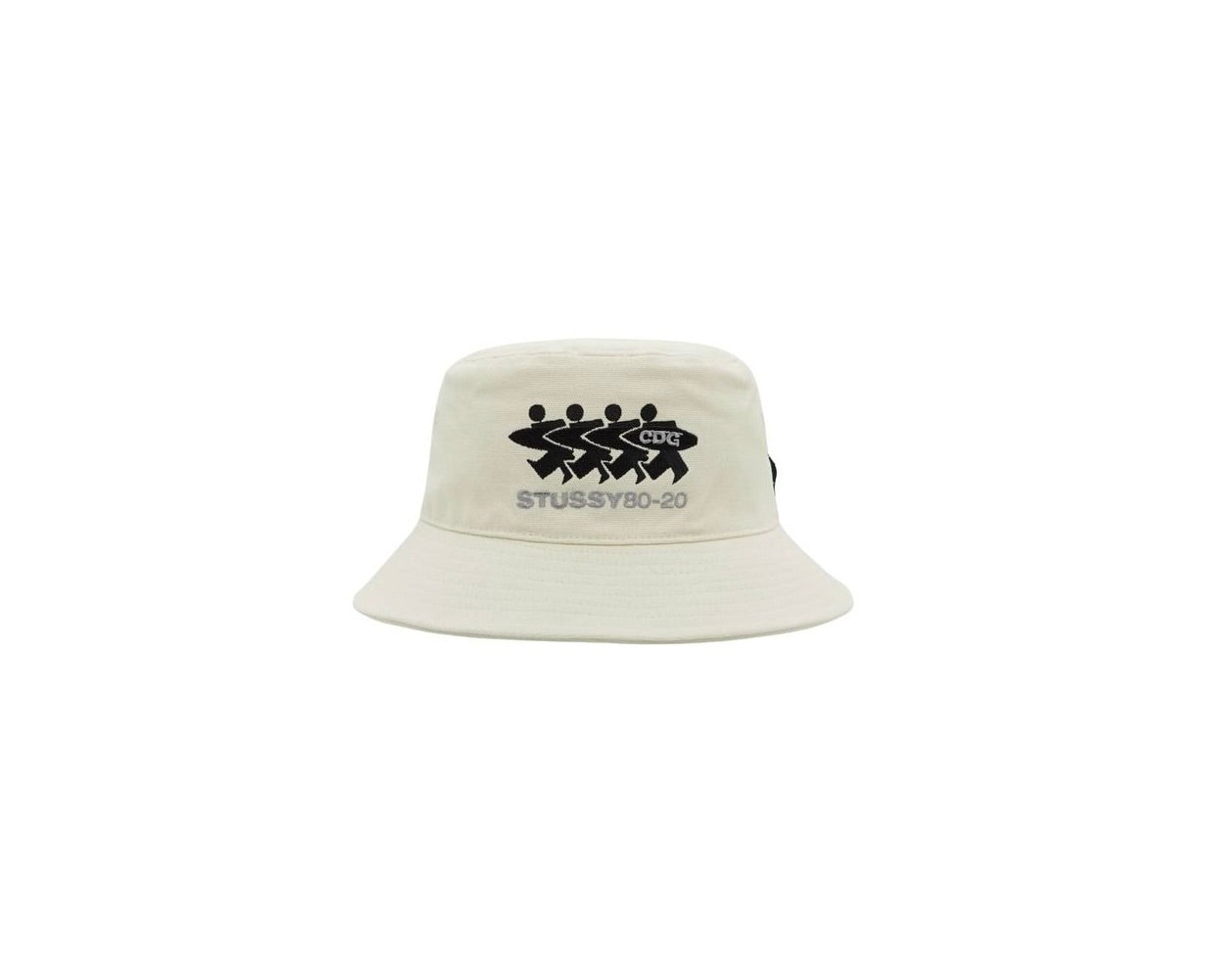 Yeezy Stussy CDG Canvas Bucket Hat Natural - widok główny z boku - Akcesoria