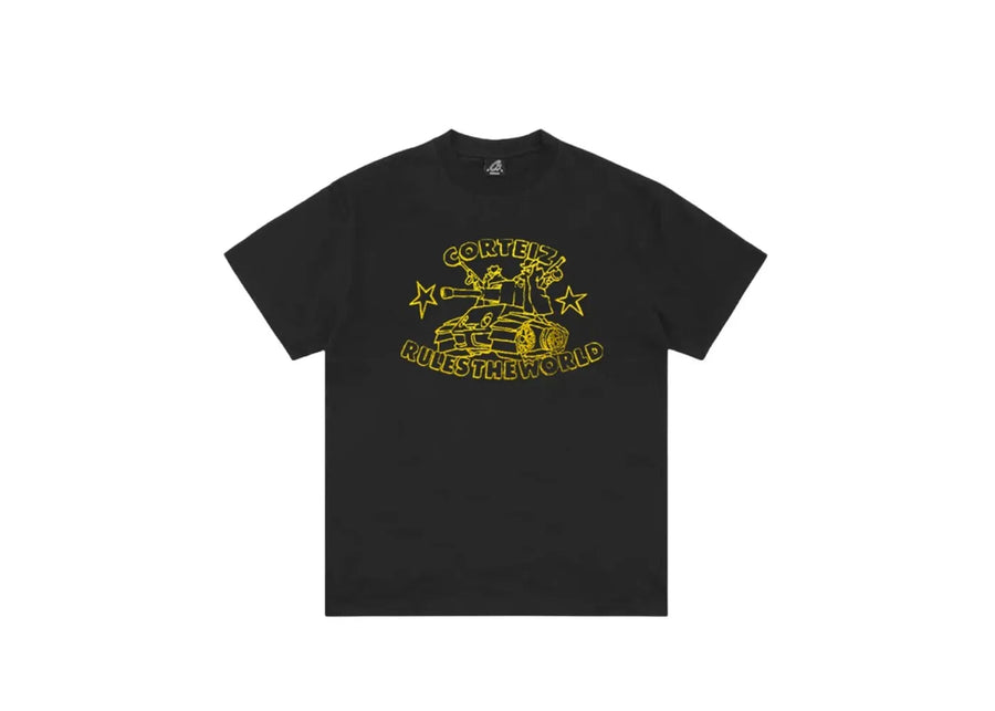 Corteiz Corteiz Tank Rules The World Tee Black czarny-biały - widok główny z boku | Saturaise.com