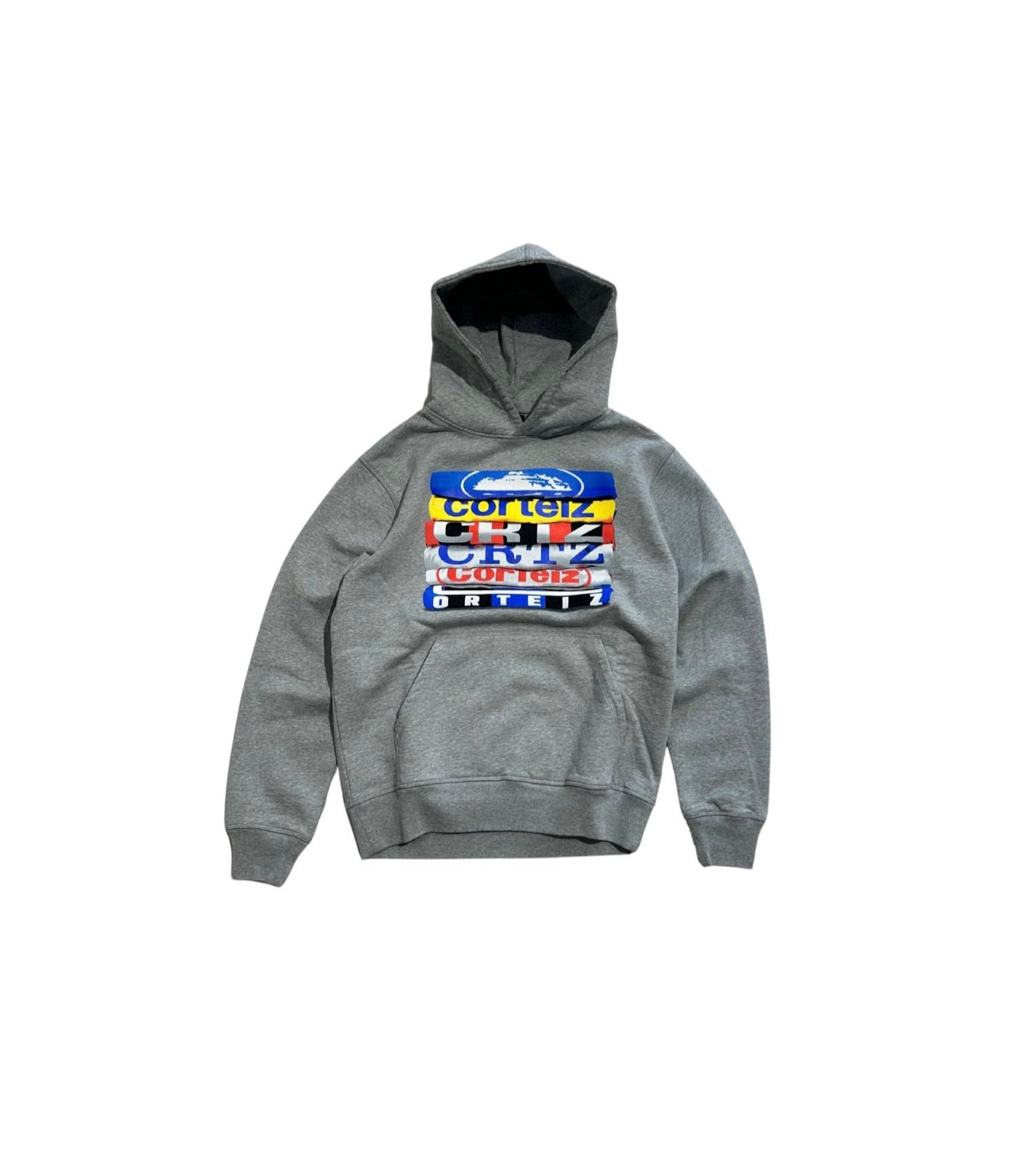 Corteiz Corteiz Stacks Hoodie Grey biały-szary - widok główny z boku | Saturaise.com