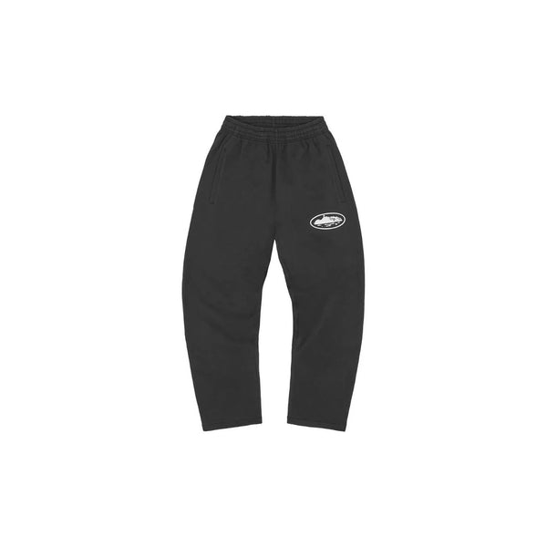 Corteiz Island Puff Print Open Hem Pant Washed Black