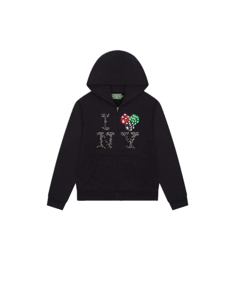 Denim Tears Denim Tears NY Zip Hoodie Black czarny-biały - widok główny z boku | Saturaise.com