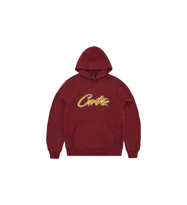 Corteiz Satin Applique Allstarz Hoodie Maroon