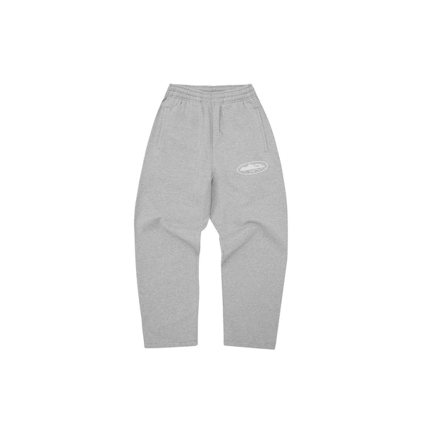 Corteiz Island Puff Print Open Hem Pant Heather Grey