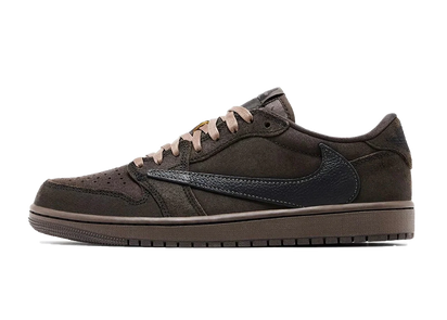 Air Jordan Air Jordan 1 Retro Low OG SP Travis Scott Velvet Brown brązowo-biały - widok główny z boku | Saturaise.com