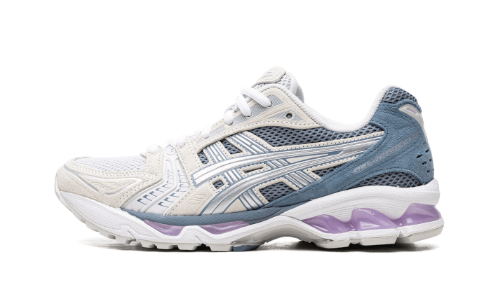 Asics Gel-Kayano 14 Glacier Grey szary-srebrny - widok główny z boku | Saturaise.com