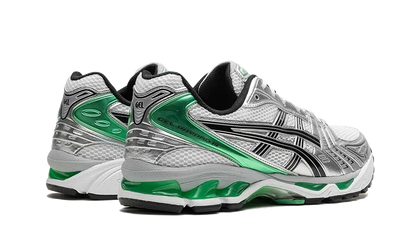 Buty Asics Gel Kayano 14 White Malachite Green - widok z przodu - Rozmiary EU