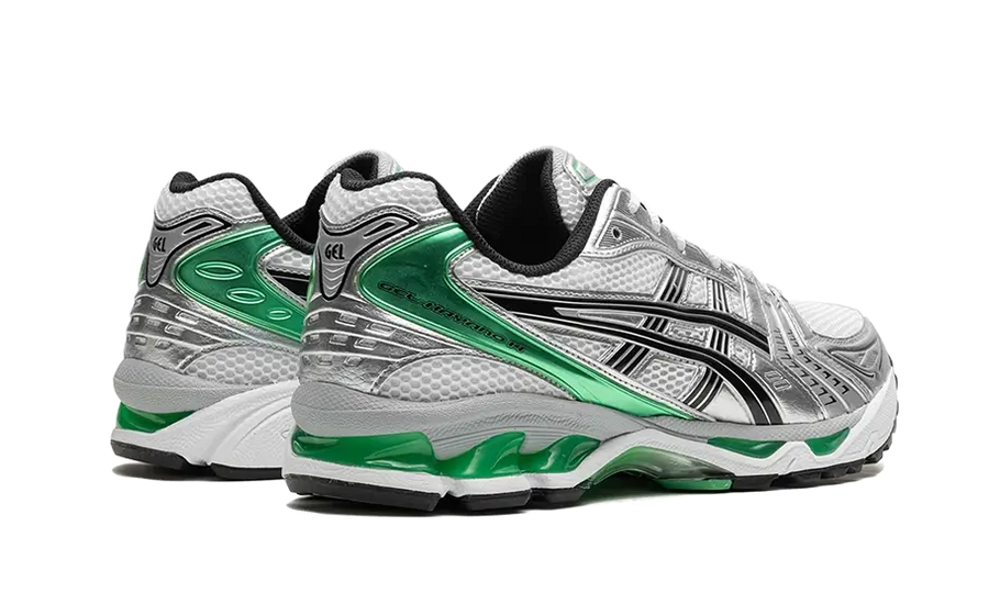 Buty Asics Gel Kayano 14 White Malachite Green - widok z przodu - Rozmiary EU