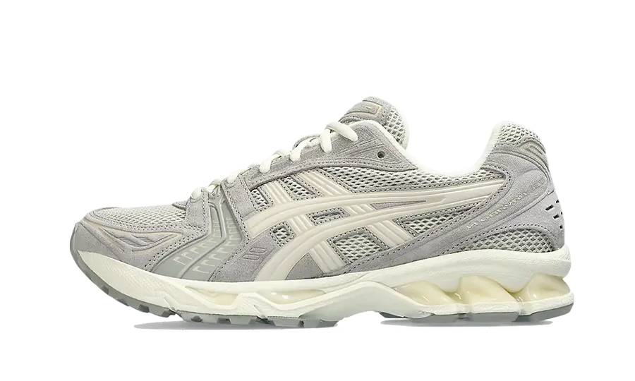 Asics Gel-Kayano 14 White Sage Smoke Grey biały-czerwony - widok główny z boku | Saturaise.com