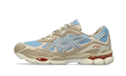 Asics Gel-NYC Harbor Blue Wood Crepe niebieski-brązowy - widok główny z boku | Saturaise.com