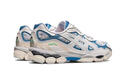 Buty Asics Gel-NYC White Dolphin Blue - widok z przodu - Rozmiary EU