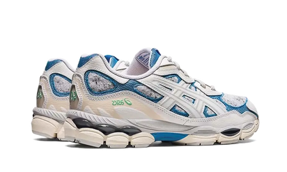 Buty Asics Gel-NYC White Dolphin Blue - widok z przodu - Rozmiary EU