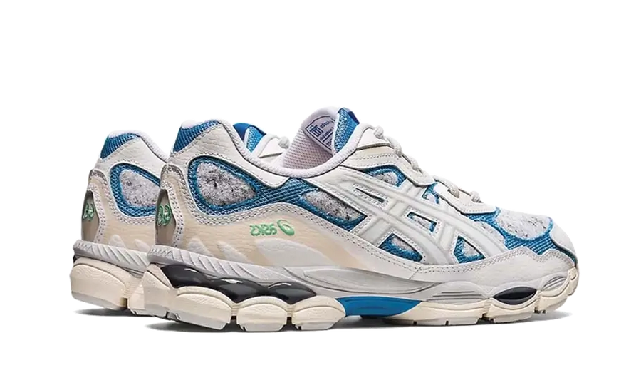 Buty Asics Gel-NYC White Dolphin Blue - widok z przodu - Rozmiary EU