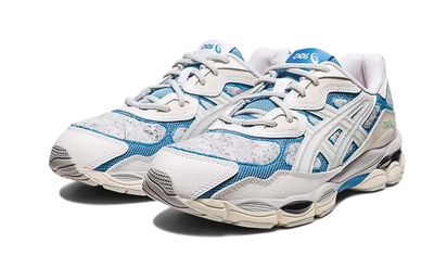 Kup oryginalne Gel-NYC White Dolphin Blue - widok z drugiego boku - Sneakersy