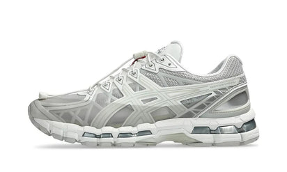 Saturaise Gel-Kayano 20 Unaffected Cream Lake Grey szary-beżowy - widok główny z boku | Saturaise.com