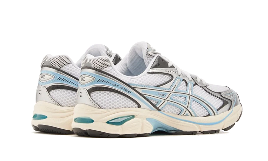 Buty Asics GT-2160 White Pure Silver Blue - widok z przodu - Rozmiary EU