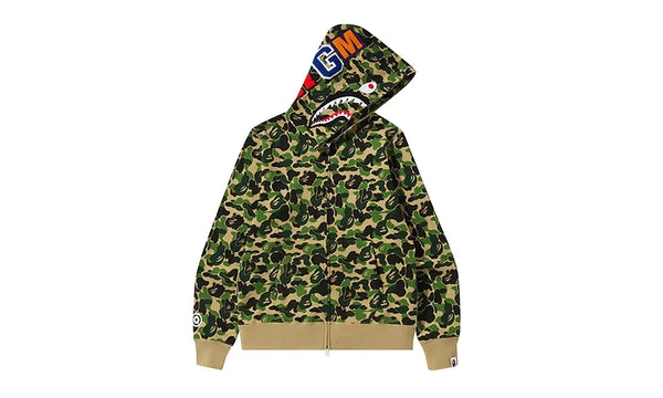 Bape ABC Camo Shark Full Zip Hoodie Green