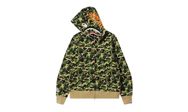 Bape ABC Camo Shark Full Zip Hoodie Green - Bape ABC Camo Shark Full Zip Hoodie Green - zdjęcie 2