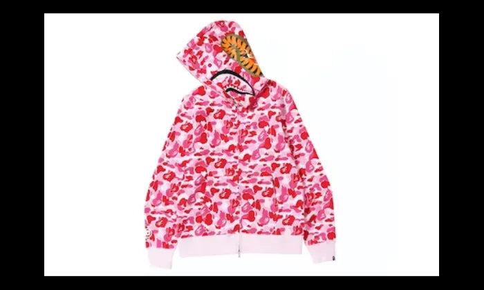 BAPE ABC Camo Shark Full Zip Hoodie Pink Camo - widok z drugiego boku - Premium Quality