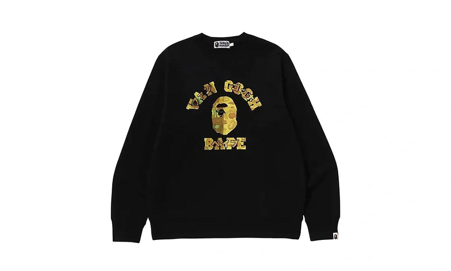Bluza bez kaptura crewneck BAPE x Van Gogh Museum College Black Brown
