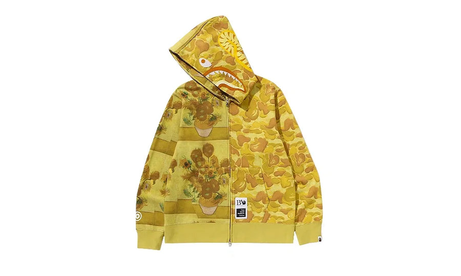 Bluza rozpinana BAPE x Van Gogh Museum Shark Full Yellow