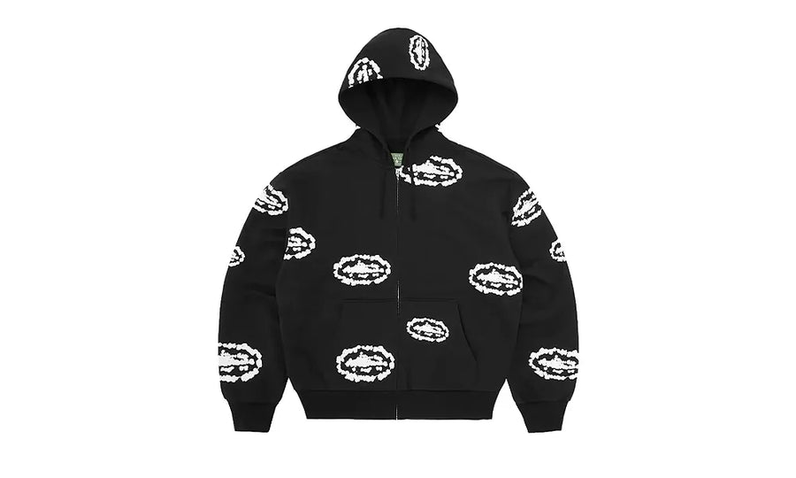 Bluza Z Kapturem Corteiz x Denim Tears Island Wreath Zip Black