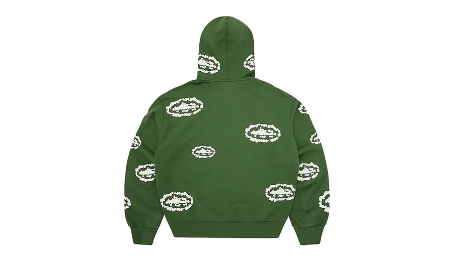 Bluza Z Kapturem Corteiz x Denim Tears Island Wreath Zip Hoodie Green - zdjęcie 2
