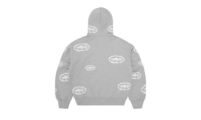 Bluza Z Kapturem Corteiz x Denim Tears Island Wreath Zip Hoodie Heather Grey - zdjęcie 2