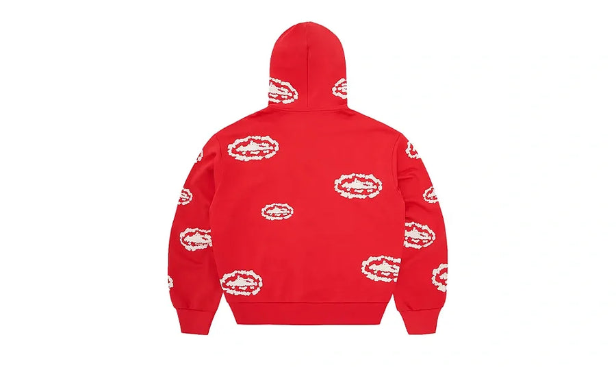 Bluza Z Kapturem Corteiz x Denim Tears Island Wreath Zip Hoodie Red - zdjęcie 2
