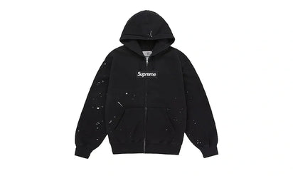 Bluza Z Kapturem Supreme MM6 Maison Margiela Box Logo Zip Up Hooded Sweatshirt Black