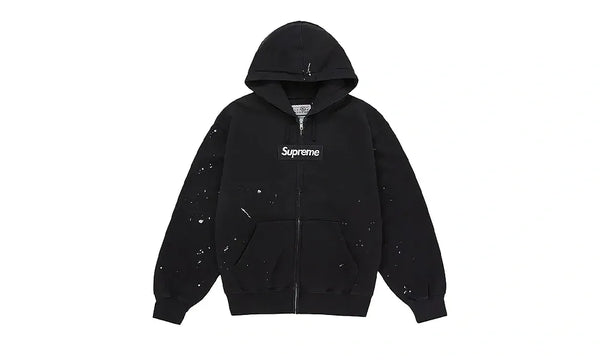 Bluza Z Kapturem Supreme MM6 Maison Margiela Box Logo Zip Up Hooded Sweatshirt Black
