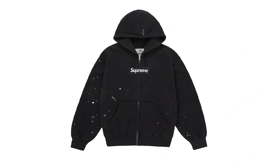 Bluza Z Kapturem Supreme MM6 Maison Margiela Box Logo Zip Up Hooded Sweatshirt Black