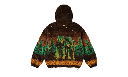Bluza Z Kapturem Supreme x B.B. Simon Reversible Hooded Fleece Jacket Brown - zdjęcie 2