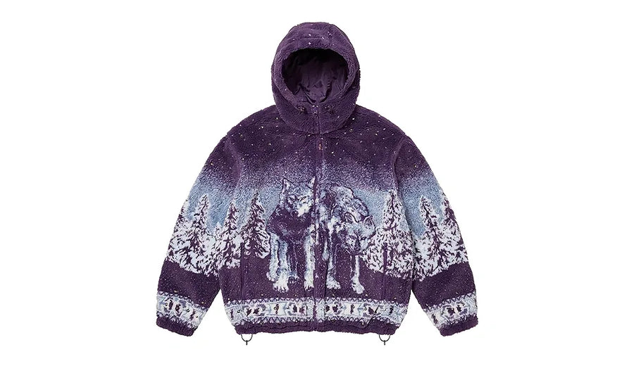 Bluza Z Kapturem Supreme x B.B. Simon Reversible Hooded Fleece Jacket Purple